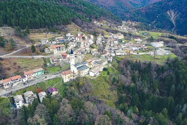 Panorama Val Resia Visto Drone — Fotografia de Stock