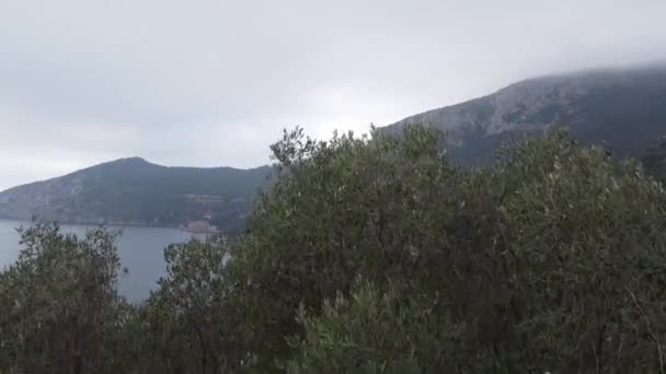 Vista Superior Costa Toscana Porto Ercole Costa Esmeralda Com Pedras — Vídeo de Stock