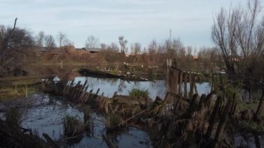 Boat cemetery located in the province of Treviso in Casier. Dead boats in crystal clear water with seagulls and birds that build nests for us to procreate.