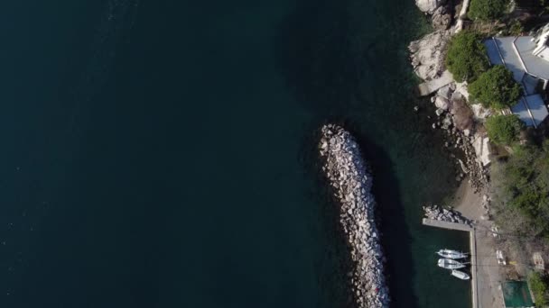 Fantastic Landscape Taken Drone Top Cliff Trieste Italy Clear Sea — Video Stock