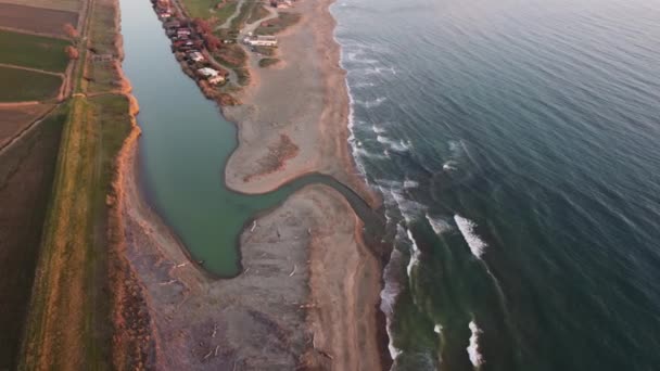 Fantastic Landscape Taken Drone Mignone River Fantastic Game Colored Curves — Stockvideo