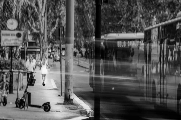 Уличная Фотография Рима Чёрном Белом Цветах — стоковое фото