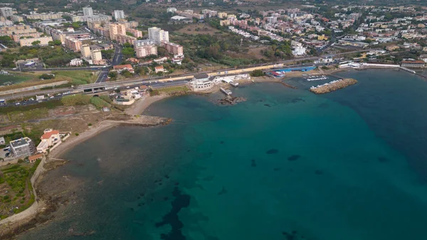 Luftaufnahme Von Civitavecchia Foto Der Stadt Mit Kristallklarem Meer Und — Stockfoto