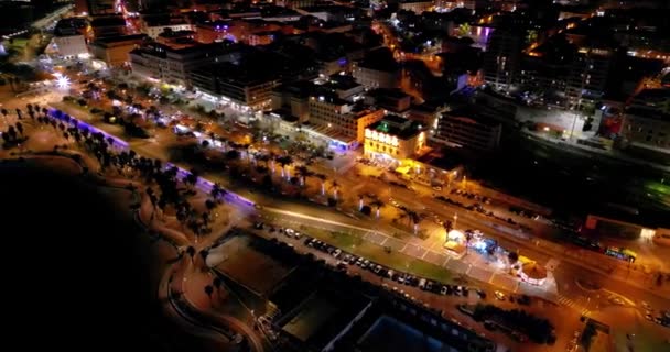 Nachtaufnahme Der Stadt Civitavecchia Latium Dem Hafen Von Rom Weihnachten — Stockvideo