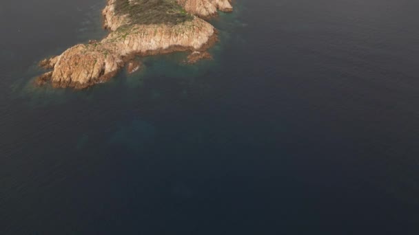 Images Aériennes Drones Mer Cristalline Sardaigne Plage Tuerredda Sable Blanc — Video
