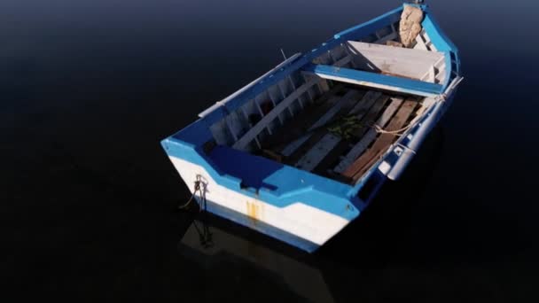 Вид Воздуха Antioco Пришвартованные Лодки — стоковое видео