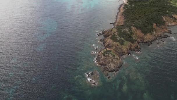 Zdjęcia Samolotów Portu Teulada Plażą Isola Rossa Tramatzu Białym Piaskiem — Wideo stockowe