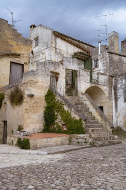 Matera şehrinin panoraması, taşların şehri.