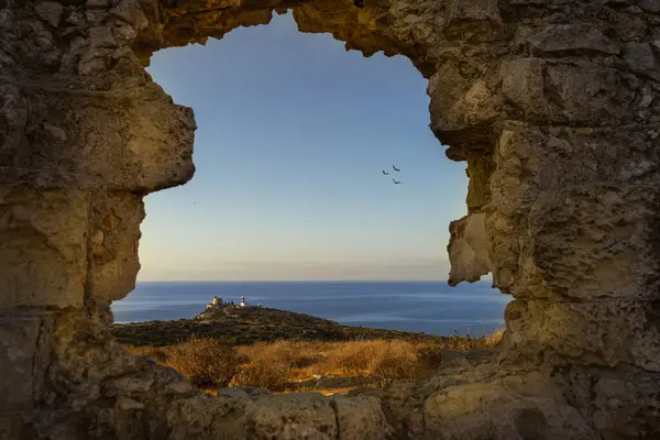 stock image Fort at sunrise on the coast of Cagliari in Sardinia