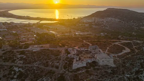 stock image Fort at sunrise on the coast of Cagliari in Sardinia