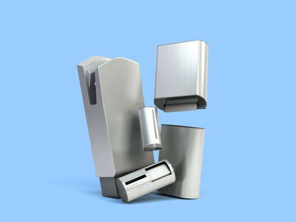 Industriell Utrustning För Offentliga Toaletter Hand Torktumlare Servett Hållare Behållare — Stockfoto