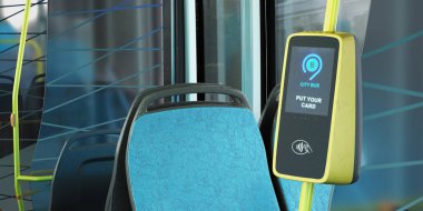 boş Route bus dahili 3d çizim çizimi