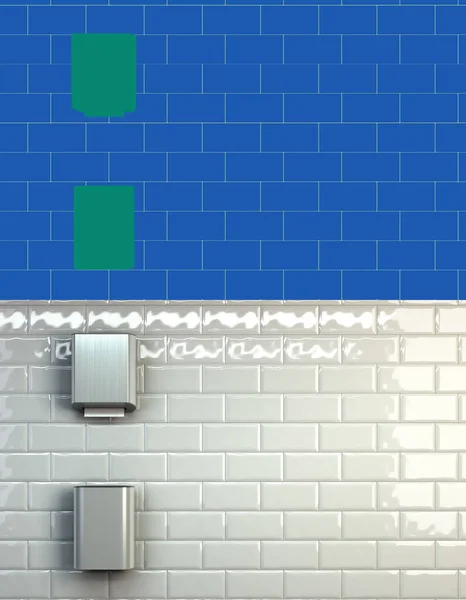 公衆トイレ用産業機器白い部屋のナプキンホルダーサチェルカラーアルファと3Dレンダリングイメージ — ストック写真
