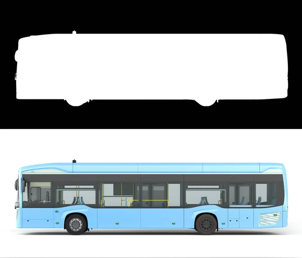 Lado Del Autobús Urbano Azul Con Dors Abiertos Imagen Renderizado — Foto de Stock