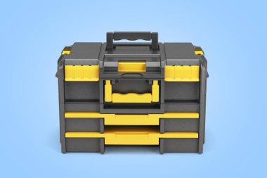 professionsl big tools case 3d render on blue background 