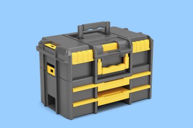 professionsl big tools case 3d render on blue background 