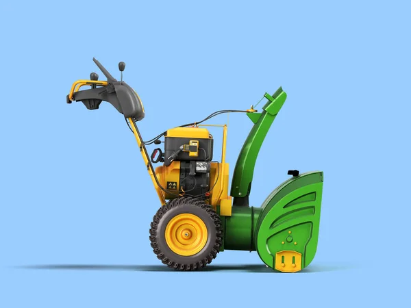 New Walk Tractor Right View Render Blue Background — Stock Photo, Image