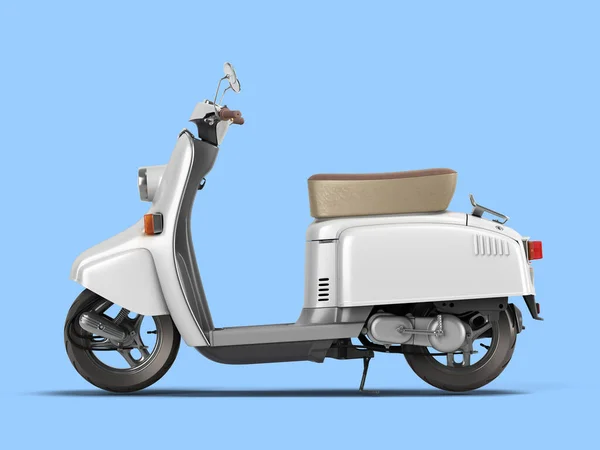 Witte Retro Vintage Scooter Persoonlijk Vervoer Voor Busines Links Uitzicht — Stockfoto