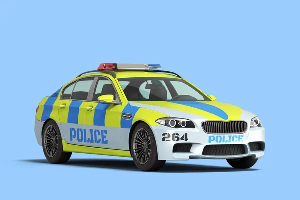 Modern Police Car Perspective View Remdr Blue Background — Stock Photo, Image