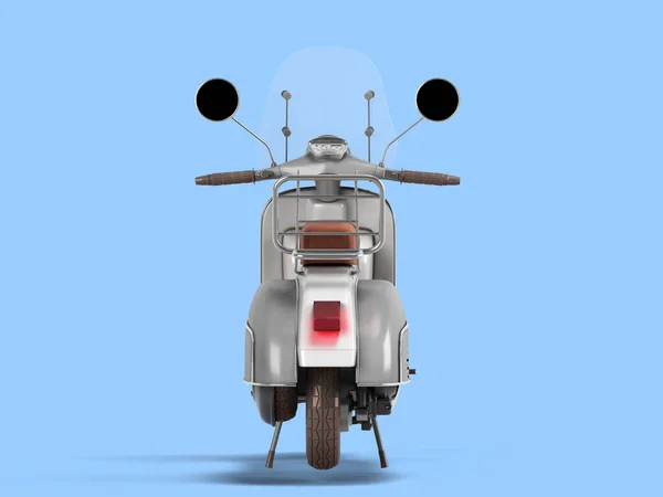 Vit Retro Scooter Personlig Transport För Busines Tillbaka Render Blå — Stockfoto