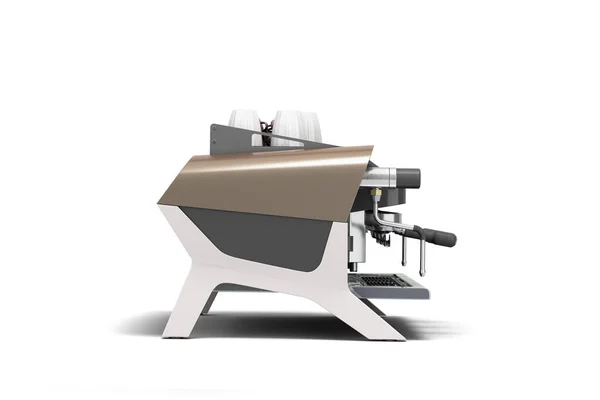 Nova Máquina Café Profissional Vista Direita Renderizar Branco — Fotografia de Stock