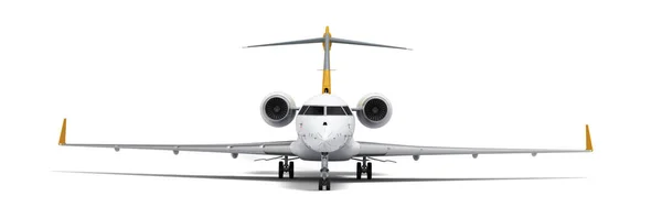 New Passenger Plane Front Side View Travel Concept Render White — Stock Photo, Image