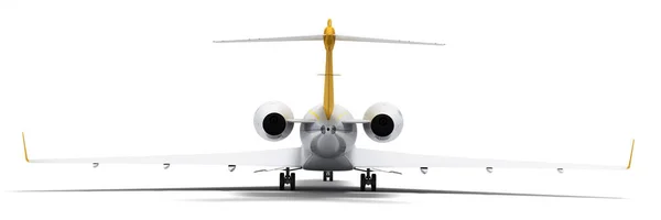 New Passenger Plane Back Side View Travel Concept Render White — Stock Photo, Image