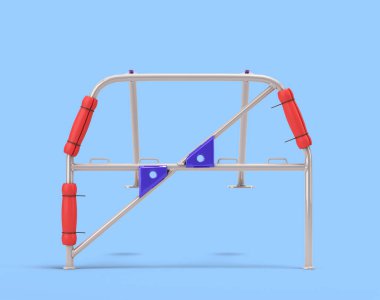 Arka araba gövdesi için çelik çerçeve yükselticisi 3D ön taraf mavi renkte