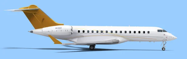 Nové Osobní Letadlo Vpravo Pohled Cestovní Koncept Vykreslení Modré — Stock fotografie