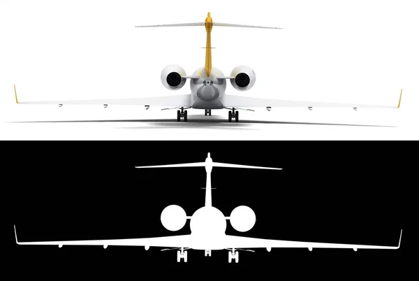 흰색에 알파를 렌더링하는 새로운 비행기 — 스톡 사진