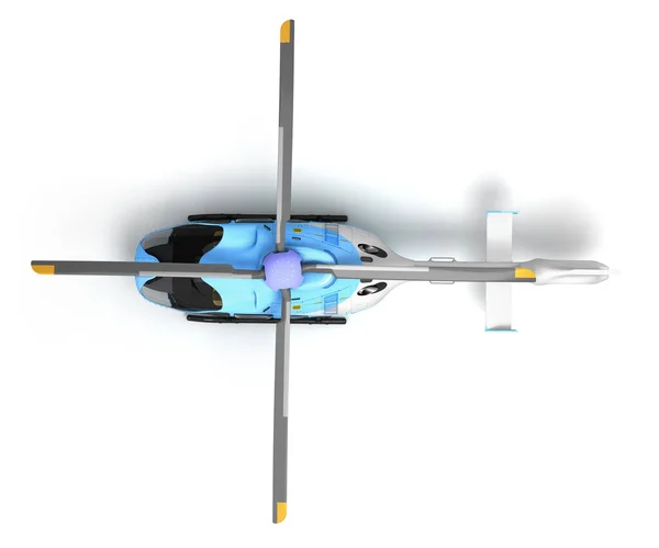Multifunctionele Passagiershelikopter Voor Luchtvervoer Bovenaanzicht Render Whirte — Stockfoto