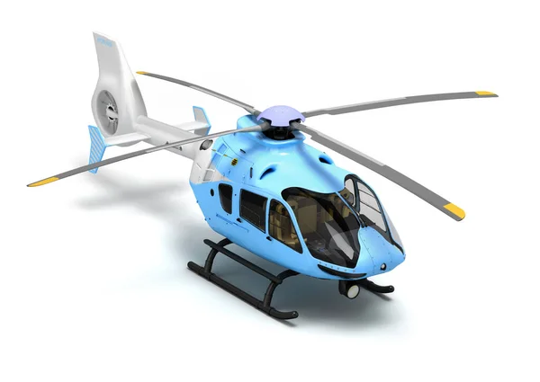 多用途客运直升机空中运输透视3D渲染白色 — 图库照片
