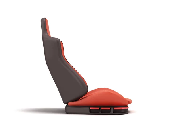白色背景上的运动红色汽车扶手椅正视图3D插图 — 图库照片