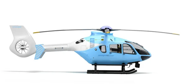 多用途客运直升机航运权视图三维渲染白色 — 图库照片