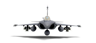 Avcı uçağının ön görüntüsü 3 boyutlu görüntüyü beyaza çevirin