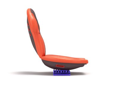 Yeni spor araba koltuğu sağ görünüm 3d üzerine beyaz renkte 