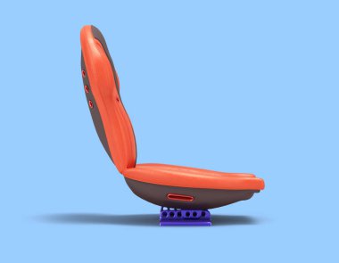 Yeni spor araba koltuğu. Mavi üzerine 3D görüntüleme.