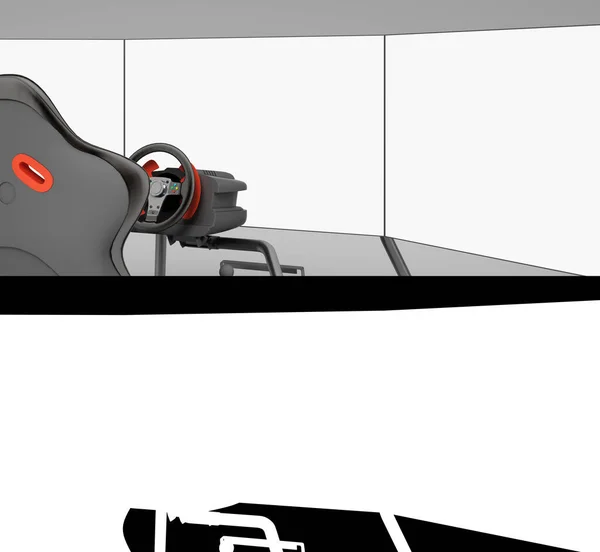 Nowoczesny Symulator Gry Samochodowej Zbliżenie Renderowania Białym Alfa — Zdjęcie stockowe