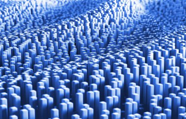 Mavi Soyut 3D Geometrik Peyzaj Hoş Geldiniz Sancakları ve Modern Tasarım 3D çizimi için idealdir