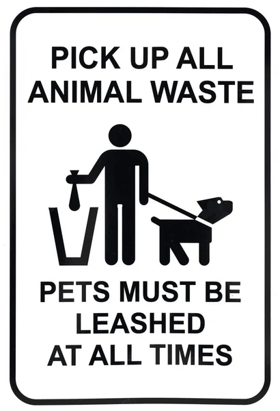 Tierabholschild Mit Hund Und Menschlicher Figur Auf Weißem Hintergrund — Stockfoto