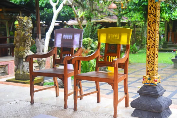 Stock image Traditional balinese furniture,place at the terrace