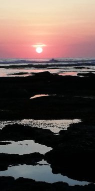 Bali Endonezya sahilinde güzel bir gün batımı