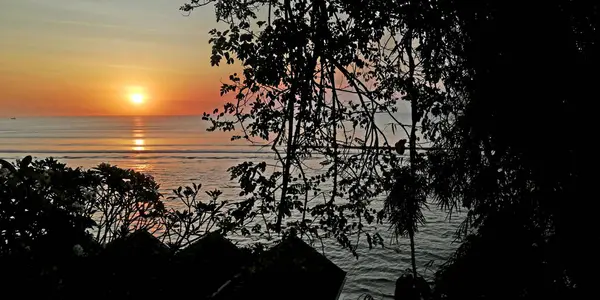 Закат Пляже Индонезийского Острова Бали — стоковое фото