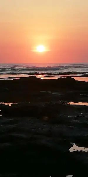 Hermosa Puesta Sol Playa Bali Indonesia — Foto de Stock