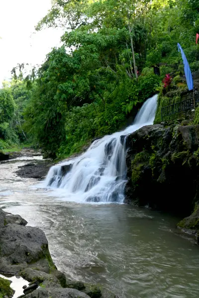 Uma Anyar Şelalesi, Kemenuh köyünde, Endonezya 'nın Gianyar Regency' si, güzel doğa manzaralı.