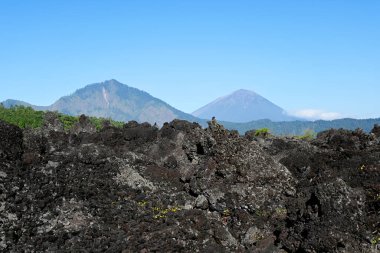 Batur volkanı ve Bali-Endonezya naipliği Bangli çevresi