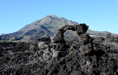 Batur volkanı ve Bali-Endonezya naipliği Bangli çevresi