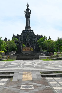 Bali, Endonezya - 4 Nisan 2022: Bali-Endonezya 'daki Kahraman Anıtı. Bajra Sandhi Anıtı, 