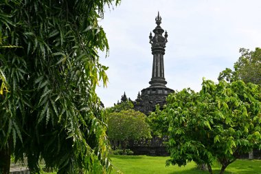 Bali, Endonezya - 4 Nisan 2022: Bali-Endonezya 'daki Kahraman Anıtı. Bajra Sandhi Anıtı, 