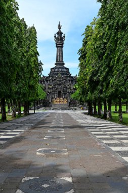 Bali, Endonezya - 4 Nisan 2022: Bali-Endonezya 'daki Kahraman Anıtı. Bajra Sandhi Anıtı, 